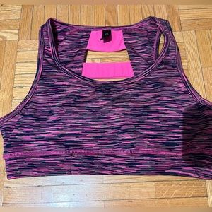 90 degree by Reflex neon pink and black sports bra.  Size M
